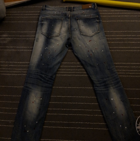 Crysp denim distressed mens skinny  jeans - Picture 5 of 6